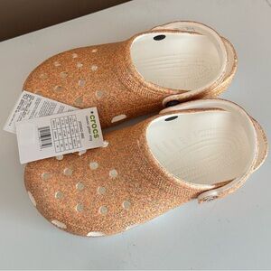 CLASSIC GOLD GLITTERY UNISEX CROCS WOMEN'S 10 MEN'S 8